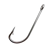 HW Stainless Steel Saltwater Fishing Hook 34007 O'shaughnessy Forged Fishing Hook Extra Strong for Saltwater Freshwater Fishing Size 1/0-10/0