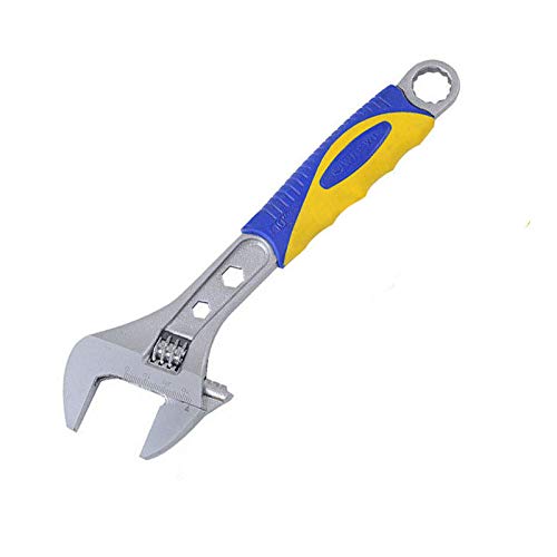 SENRISE Adjustable Wrench Adjustable Spanner Soft Grip Wide Mouth Wide Jaw Hand Tool with 24mm Wide Jaw Capacity (6"/150mm)