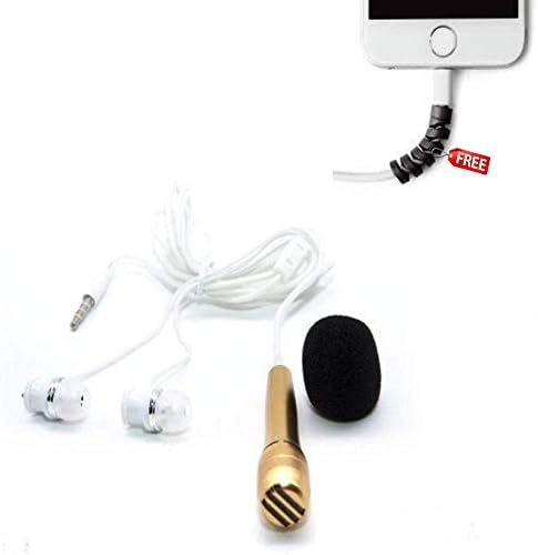 FreshDcart Mini Singing Microphone Recording Voice Device Noise Cancelling YouTube Video Record Mic with Earphone and in-Ear Stereo Bass Headphone for Mobile You tubers (FDC-65D)