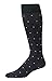 BoardroomSocks Men's Over the Calf Merino Wool Patterned Dress Socks (Charcoal With Pink Dots)