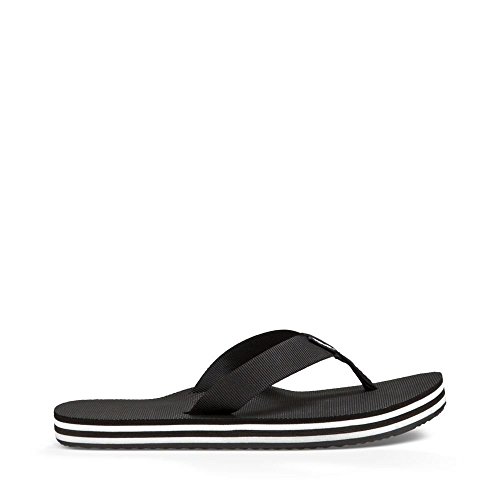 Teva women s deckers flip flop, black/white, 8 m us