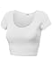 White Juniors Crop Tops with Short Sleeves,Small,White
