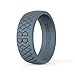 Barbell Bands Silicone Ring For Men | Premium Rubber Wedding Band | Perfect for Tactical Jobs, Weightlifting, Active Lifestyle (Steel Gray, 10)