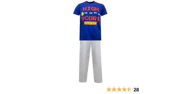 Pac-Man Mens Pajamas Size Medium Blue 