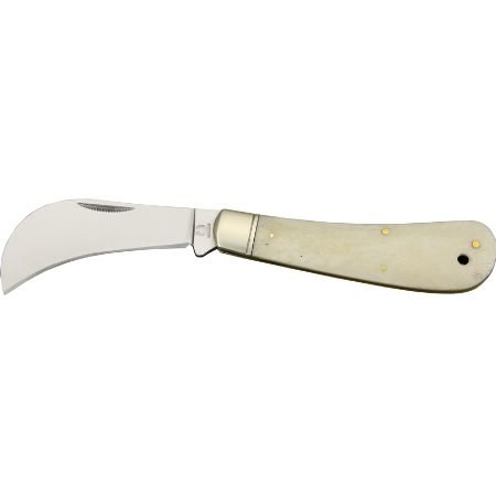 Rough Rider Hawkbill Fold Knife, 440 SS hawkbill blade, White smooth bone handle Rough Rider Hawkbill Fold Knife, 440 SS hawkbill blade, White smooth bone handle