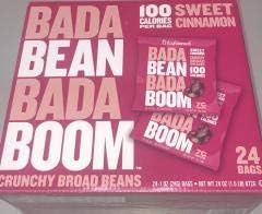 Enlightened Bada Bean Bada Boom Crunchy Broad Beans 1oz - 24 Bags (BADA BEAN SWEET CINNAMON 1oz 24PK)