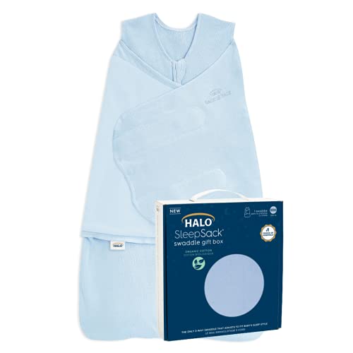 HALO Sleepsack Swaddle 100 Organic Cotton Newborn 1Piece Gift Set