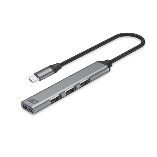 ACT, hub USB 4 porte, 1x USB 3.0 e 3x USB 2.0, multi-plug USB, lunghezza cavo 18cm, per PC, laptop, console - AC6425