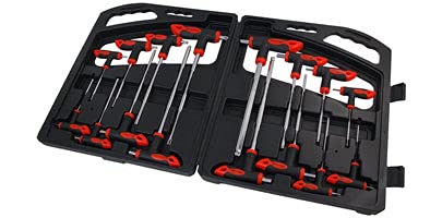 Neilsen CT2221 16pc T Handle HEX and Star Driver Set Ball Point Sizes 2–10mm and T10–T45