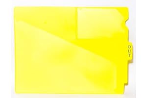 ALL STAR Pack of 25 Center TAB Vinyl OUTGUIDES, Letter Size 9-1/2" x 12-7/8" Overall. Two Pockets (Yellow)
