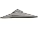 8x8 Ft Waterproof Gazebo Patio Canopy Top Replacement Cover Tent Gray w/ 3-Layer Polyester 2-Tiers PVC for Protective UV Blocking Outdoor Gardening Structures
