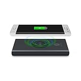 HSEOK Portable Wireless Charger 7000mAh Power Bank 2 in 1 Charging, External Battery Packs for Qi-Enabled Devices Samsung Galaxy S7/S6/S7 Edge/S6 Edge+/Note 5, LG G5, Nexus 6, Nokia Lumia 920, Black