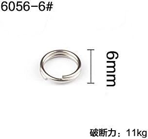 Hicreat 100pcs Fishing Swivel Ball Bearing Barrel Interlock Rolling Snap Connector Solid Welding Silvery Copper & Stainless Steel With Rings Saltwater Copper(6056) (6#-0.24''-25LB-100pcs)