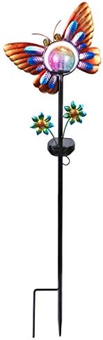 Solar-powered butterfly garden lights priced at $25.99.