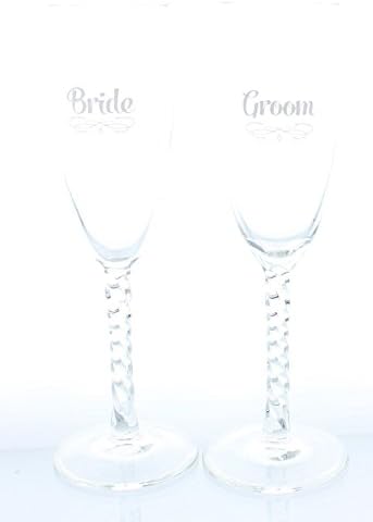 Champagne Flutes, Wedding Set, Bride and Groom.