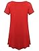 JollieLovin Women's Plus Size Tops Summer Tunic Short Sleeve Loose Fit T-Shirt to Wear with Leggings(Red,1X)