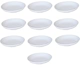 Melamine Plastic Soy Dipping Sauce Dishes, White, Small, Pack of 10, 3.5