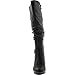 Top Moda PAGE-65 Women's Knee High Round Toe Lace-up Slouched High Heel Boots