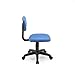 Hodedah Armless, Low-Back, Adjustable Height, Swiveling Task Chair with Padded Back and Seat, Plastic in Blue, Not for adult use