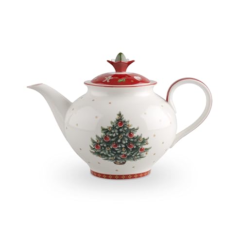 Villeroy & Boch - Toy's Delight Kanne mit Deckel, Teekanne Weihnachten, Kaffeekanne, Weihnachtsdeko, Weihnachtsdekorationen, Tannenbaum, Weihnachtsgeschirr, Premium Porzellan