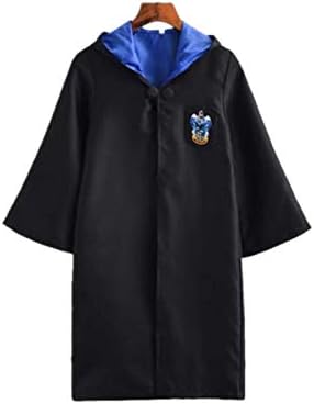 FUSSUF Halloween cloak Gryffindor Slytherin Ravenclaw Hufflepuff Robe Cosplay Costumes for Kids Adults for potter costume ( Color : Black , Source : Kid 125 M )