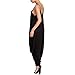 Dreamskull Women's Punk Spaghetti Strap Jumpsuit V Neckline Comfy Loose Harem One Piece Romper(Black)