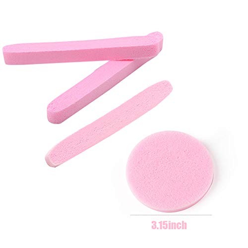 Compressed Facial Sponges,Facial Cleansing Sponge,Beauty Makeup Round Facial Wash Pads Cosmetic Face Exfoliating for Women (60 Pcs, Pink)