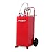 Arksen 30 Gallon Portable Gas Caddy Fuel Storage Tank Large Gasoline Diesel Can Hand Siphon Pump Rolling Flat-Free Solid Rubber Wheels Boat ATV Car Motorcycle primary