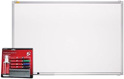 Boards Direct Whiteboard Magnetic 900x600mm and Starter Kit, Including Marker Pens