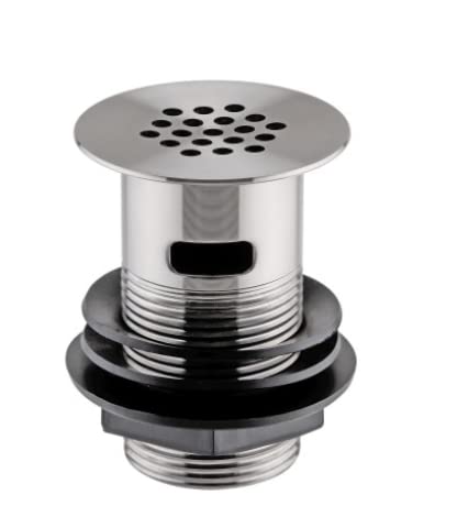 Housler® Flat Grid 19 Hole Chrome Basin Waste WithOverflow, Slotted 1.25 Inch (32mm)