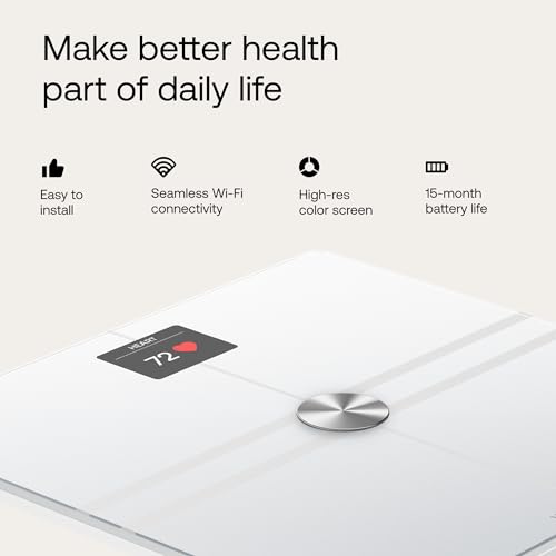 WITHINGS Body Comp - Scale for Weight and Complete Body Analysis, Wi-Fi & Bluetooth Scale with Color Screen, Digital Scale with Accurate Visceral Fat, Heart Heath - Compatible with Apple Health