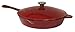 Useful UH-CI215 12 Inch Cast Iron Enamel Covered Skillet With Lid and Spout