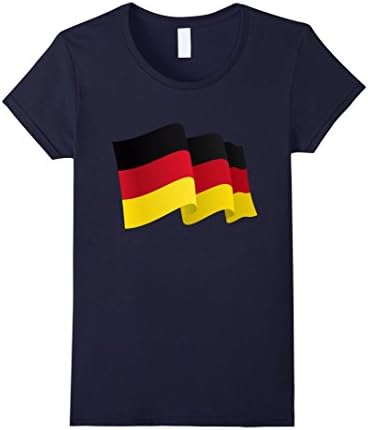 Womens German Flag T-Shirt Medium Navy