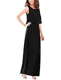 Allegra K Women Chiffon Overlay Dress Elastic Waist Summer Party Maxi Dresses