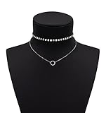 Geerier Simple Coin Choker Handmade Gold Chain Disc Choker Necklace Silver Color For Women