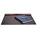 Rolodex Wood and Faux Leather Desk Pad, Mahogany and Black (81769)
