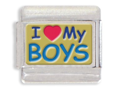 I Love My Boys Italian Charm Bracelet Link