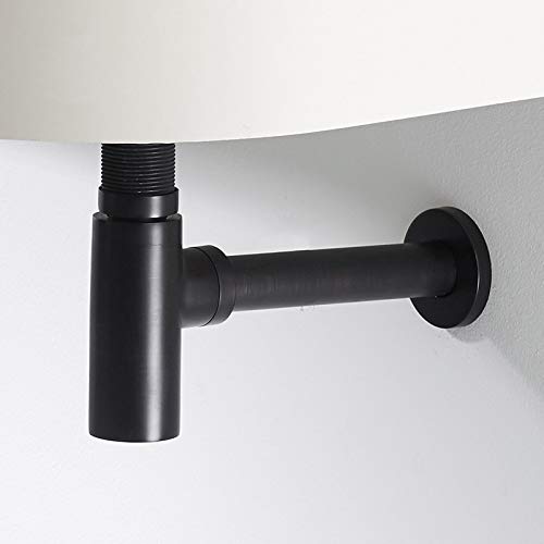 Davitu Drains - Luxury Bottle Trap Brass Round Siphon Oil Rubbed Bronze Black P-TRAP Bathroom Vanity Basin Pipe Waste With Pop Up Drain WF-6920 - (Color: Chrome C) - Thumbnail 3