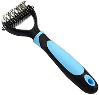 Ocathnon Pet Dematting Combs&amp;Brus for Shaggy Dogs/Maine Coon Cats/Persian Cats 11 Blades Stainless Steel (Blue)