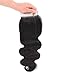 10A Brazilian Closure Body Wave 100% Unprocessed Virgin Human Hair Lace Closure 4X4 Free Part Natural Black (Free part 10inch)
