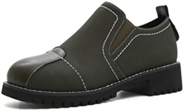 Ladies Fashion round head with Mark Line casual combat color small leather shoes female Harajuku wind (6, Green)