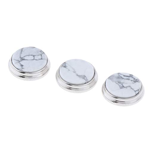 3 Pieces Alloy Shell Inlays Trumpet Finger Buttons Brass Instrument Accessories, 2 Colors for Choose - White Gray