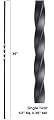 36" x 1/2" Single Twist Iron Balusters Iron Spindles Metal Stair Parts Hollow. Satin Black (Pack of 20PCS)