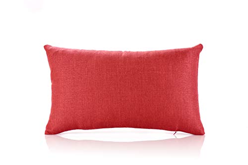 RainRoad Decorative Throw Pillow Cover for Couch Bedroom Car Pillow Case Cushion Cover (Red, 12" x 20")