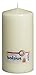 BOLSIUS Ivory Pillar Candle Large - 4 x 8 Inches - 120 Hours Burn Time - Premium European Quality - Smooth And Smokeless Flame - Relight Unscented Wedding, Dinner, Party, And Special Occasion Candle