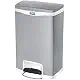 Rubbermaid Commercial Slim Jim Front Step-On Trash Can, Stainless Steel, 13 Gallon, Black (1901992)