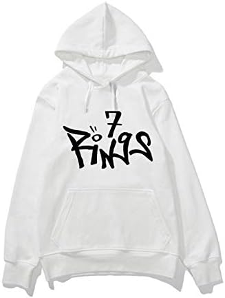 Women 7 Rings Seven Rings Sweatshirt Ariana Grande Hoodie Unisex Long Sleeve White XXXL