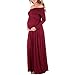 Mother Bee Maternity Off Shoulder Cowl Neck Maternity Dress for Baby Shower or Casual Wear Burgundy