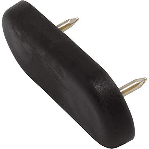 Adsamm® / 32 x Glides in plastic with nail | 0,71 x 1,73 (18x44 mm) | black | angular | Premium quality furniture sliders with nail by Adsamm®