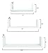 Adorn Home Essentials Floating Shelves Set of 3 with Modern U Shape and Durable Design, Simple Hanging Kit Included (White)